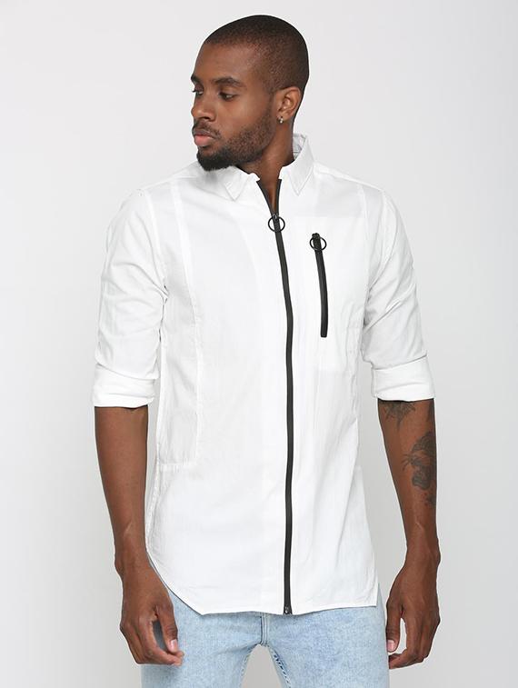 white solid casual shirt - 16003683 - Zoom Image - 1