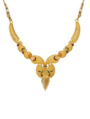 multi colored gold plated short necklace - 16003849 - Standard Image - 2