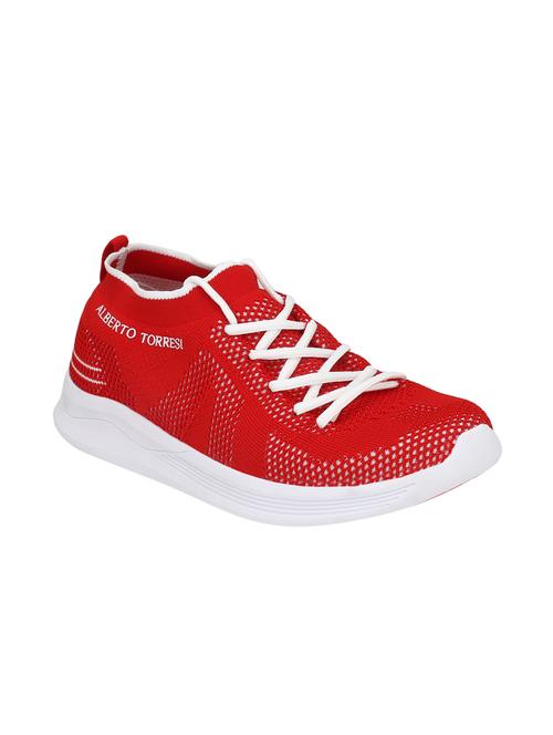 red mesh lace up sport shoes - 16004633 - Standard Image - 1