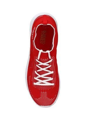 red mesh lace up sport shoes - 16004633 - Standard Image - 4