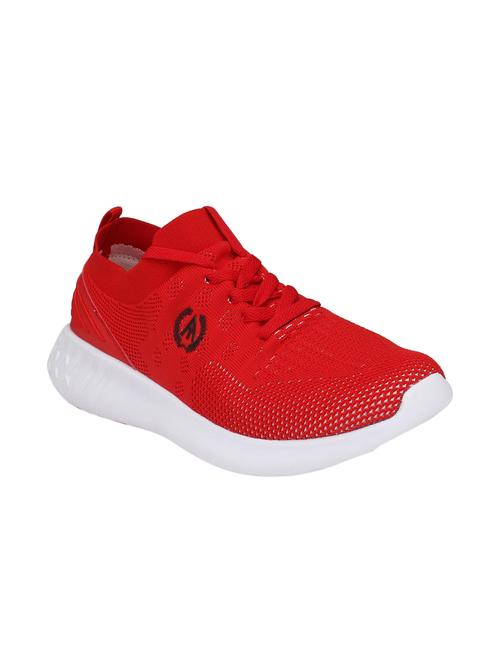 red mesh lace up sport shoes - 16004637 - Standard Image - 1