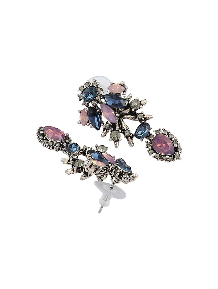 silver brass drop earring - 16004757 - Zoom Image - 2