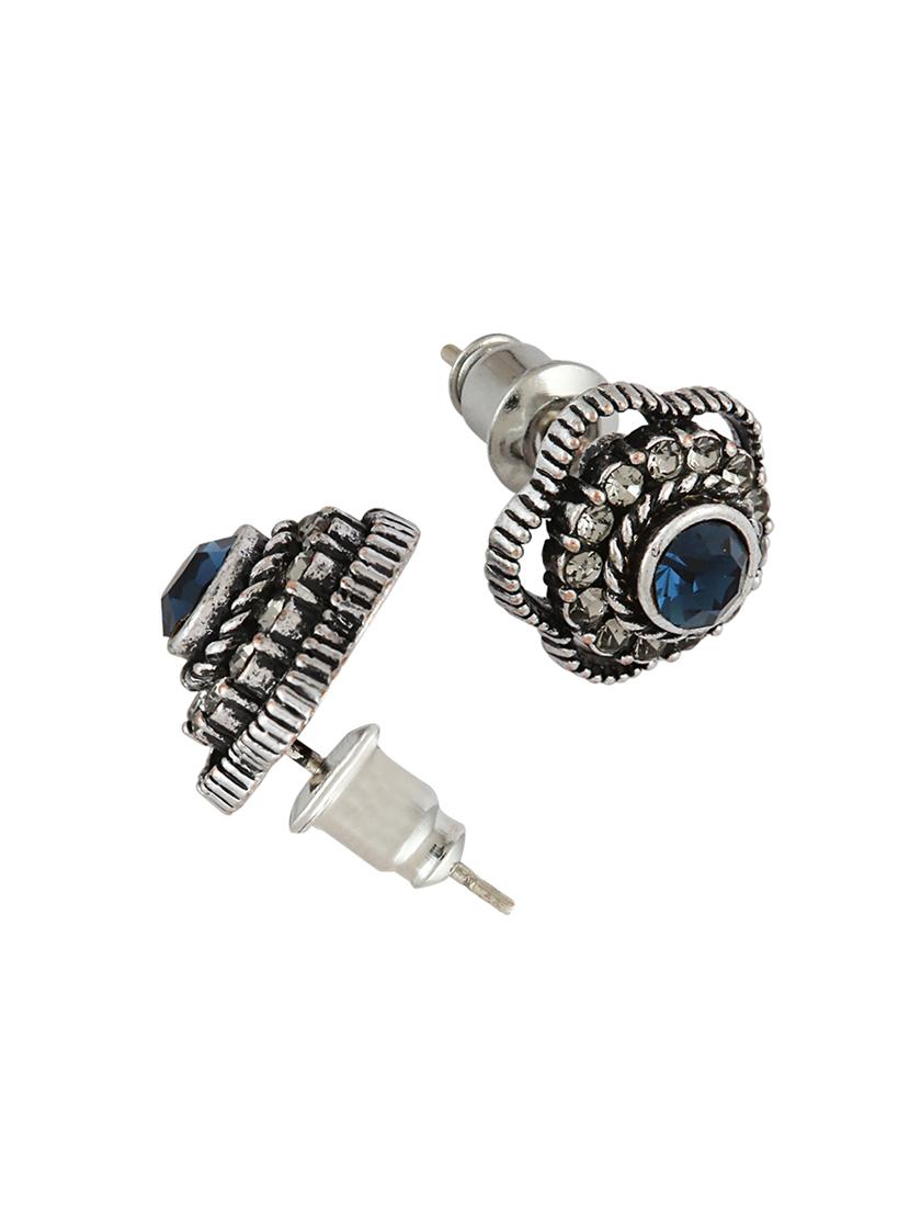 silver brass studs earring - 16004761 - Zoom Image - 2