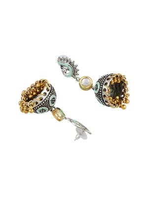 silver brass jhumka earring - 16004763 - Standard Image - 2