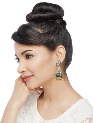 silver brass jhumka earring - 16004763 - Standard Image - 3