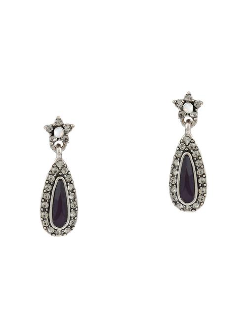 silver brass drop earring - 16004781 - Standard Image - 1