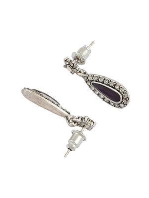 silver brass drop earring - 16004781 - Standard Image - 2