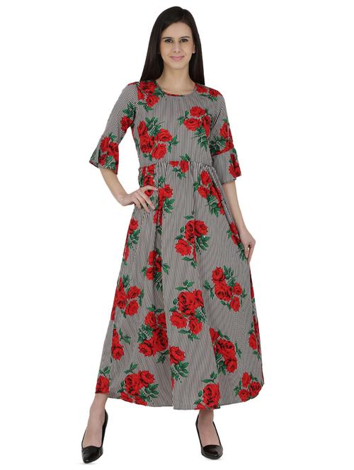 flared floral kurta - 16004797 - Standard Image - 1