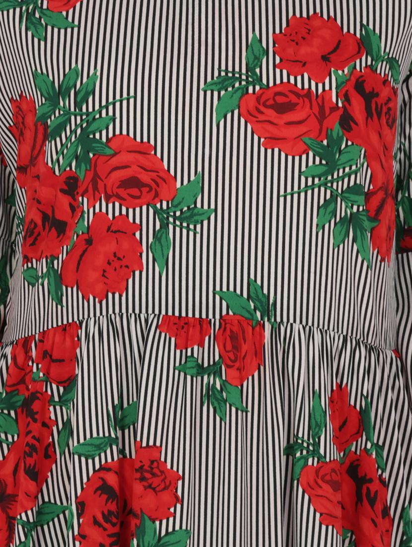 flared floral kurta - 16004797 - Zoom Image - 4