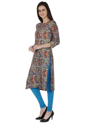 printed straight kurta - 16004801 - Standard Image - 2