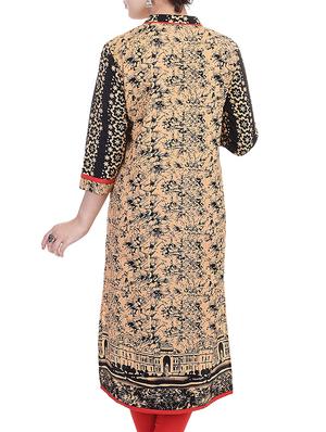 printed straight kurta - 16004842 - Standard Image - 3
