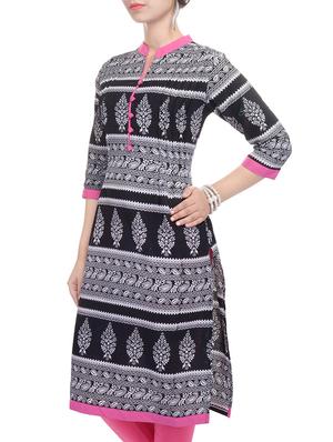 printed straight kurta - 16004843 - Standard Image - 2