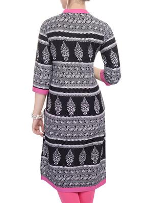 printed straight kurta - 16004843 - Standard Image - 3