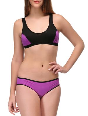 set of 2 color block bra and panty set - 16005384 - Standard Image - 2