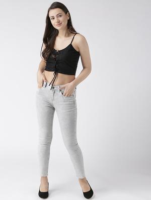 skinny fit frayed hem jeans - 16005538 - Standard Image - 4