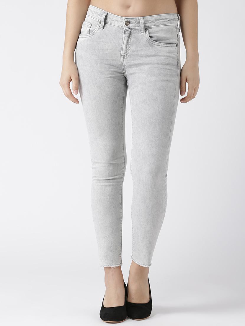 skinny fit frayed hem jeans - 16005538 - Zoom Image - 1