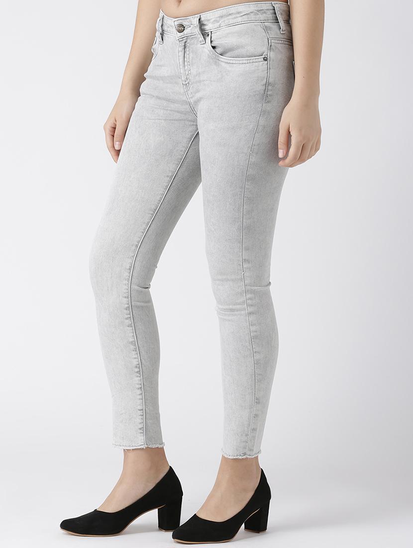 skinny fit frayed hem jeans - 16005538 - Zoom Image - 2