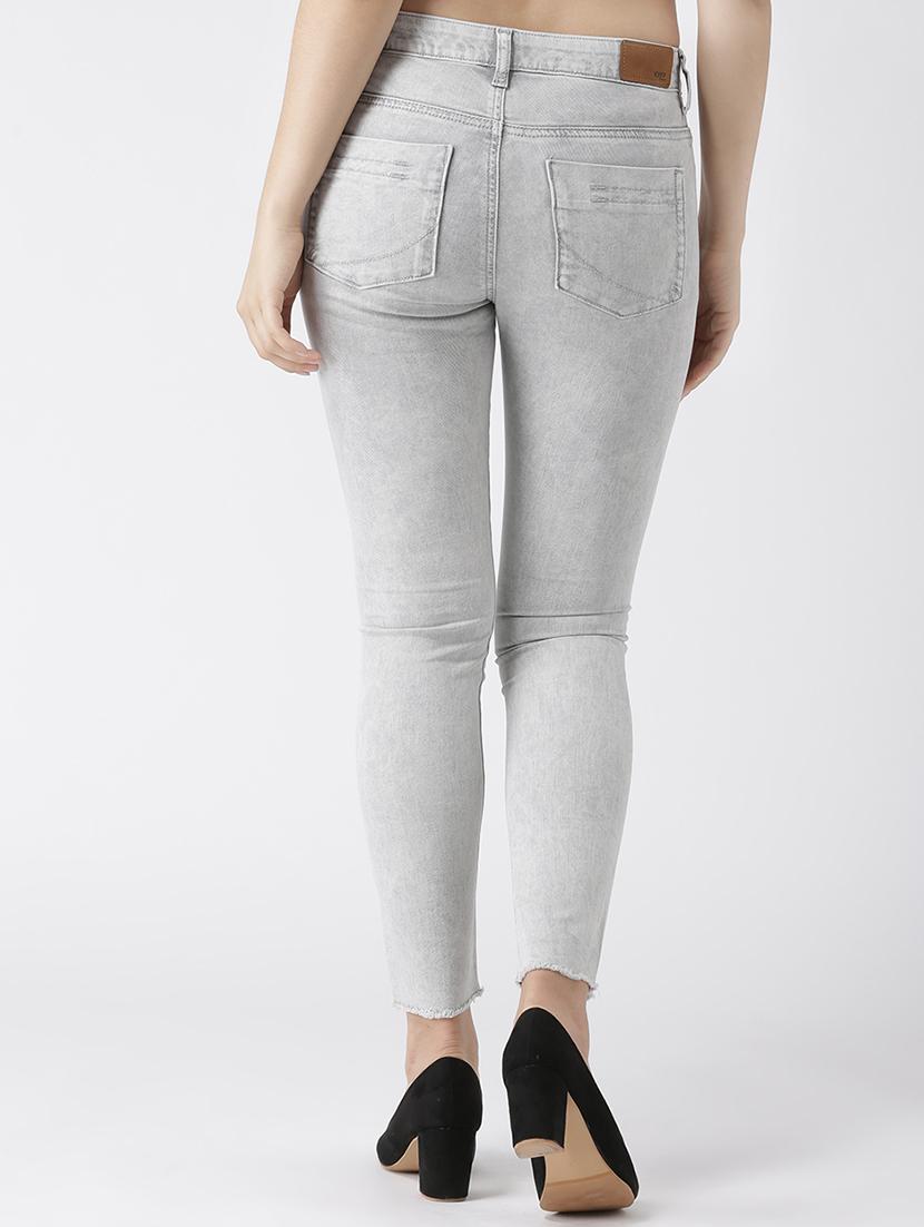 skinny fit frayed hem jeans - 16005538 - Zoom Image - 3