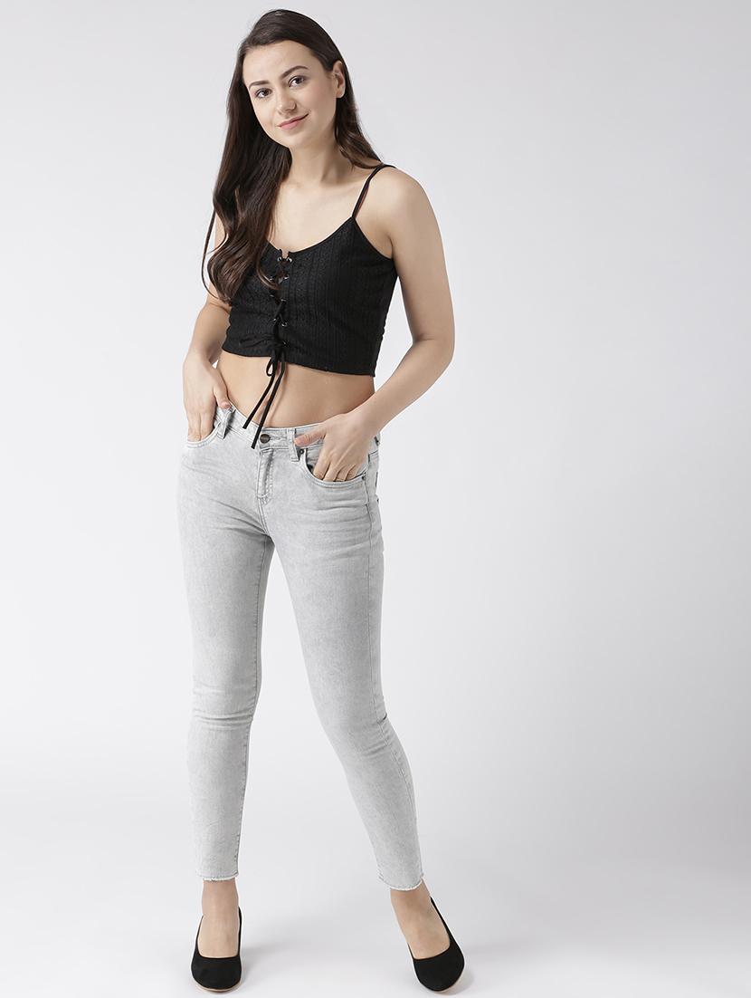 skinny fit frayed hem jeans - 16005538 - Zoom Image - 4