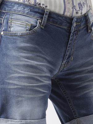turn up hem denim shorts - 16005554 - Standard Image - 5
