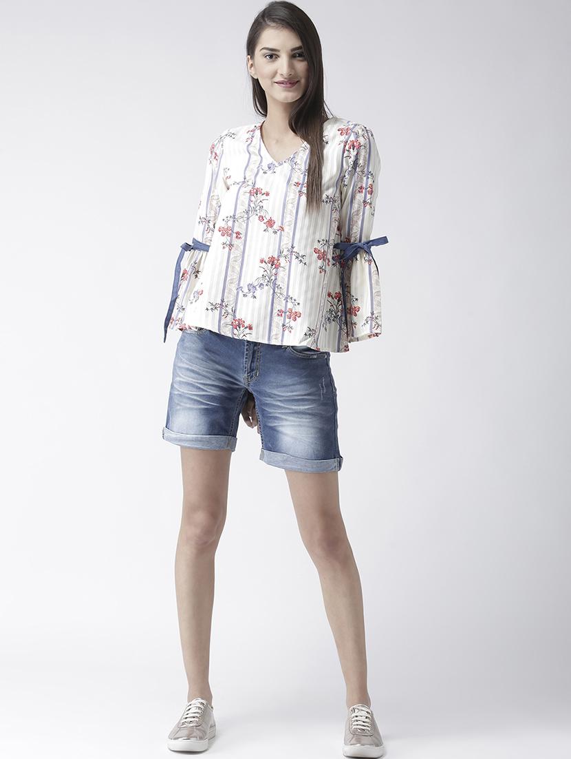turn up hem denim shorts - 16005554 - Zoom Image - 4