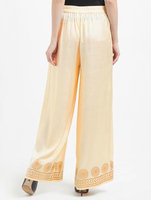 beige viscose straight tapered pant - 16005578 - Standard Image - 3