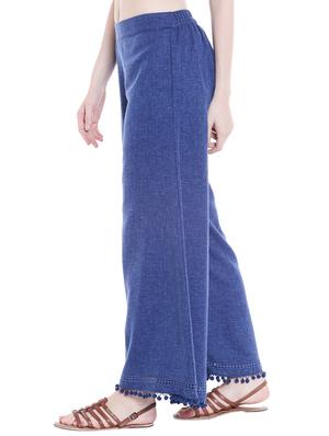 pom pom lace flared palazzo - 16005656 - Standard Image - 2