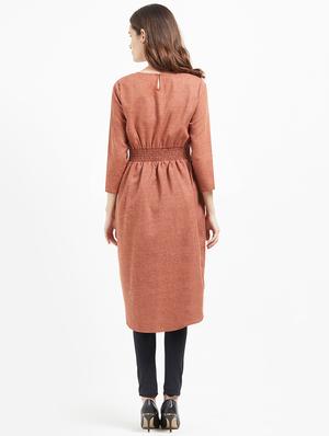 a-line solid kurta - 16005666 - Standard Image - 3