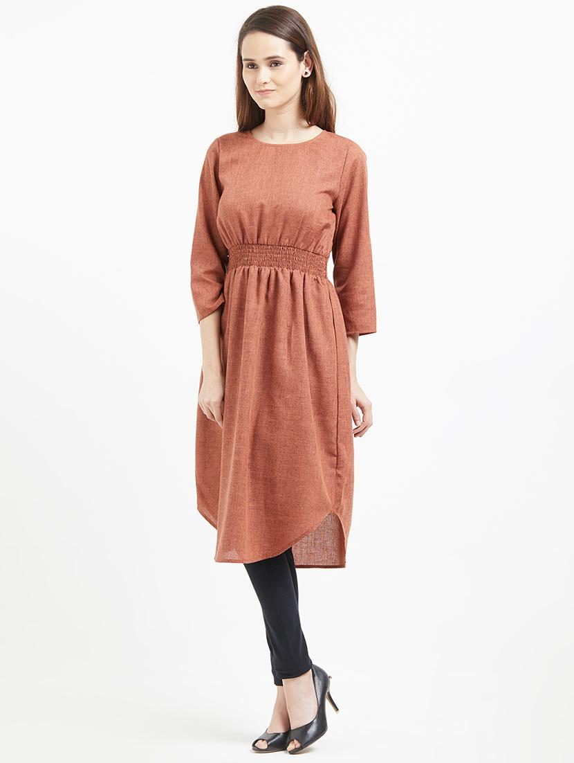 a-line solid kurta - 16005666 - Zoom Image - 2