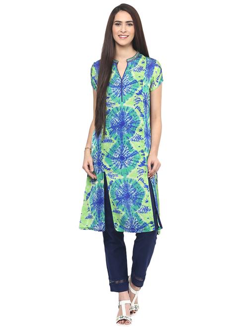 a-line shibori kurta - 16005678 - Standard Image - 1