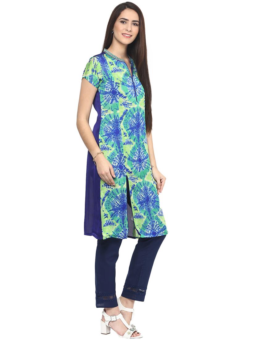 a-line shibori kurta - 16005678 - Zoom Image - 2