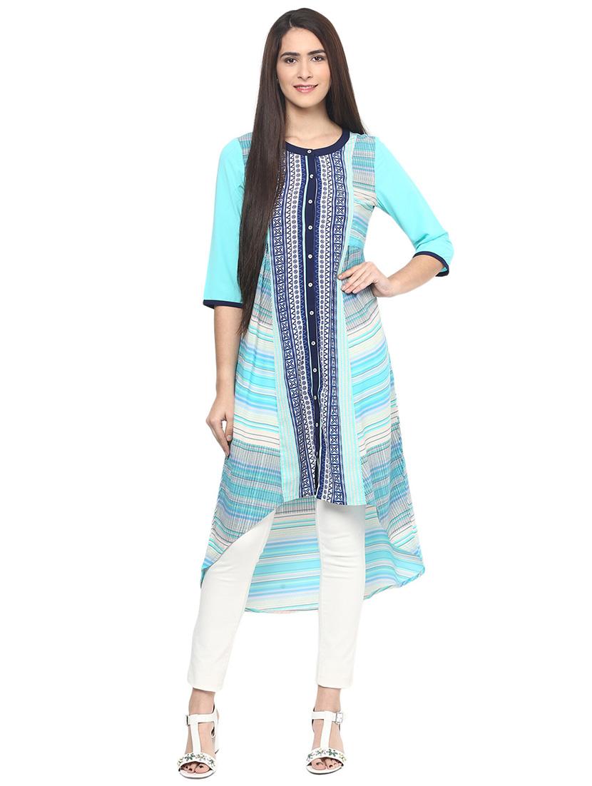 high low printed kurta - 16005681 - Zoom Image - 1
