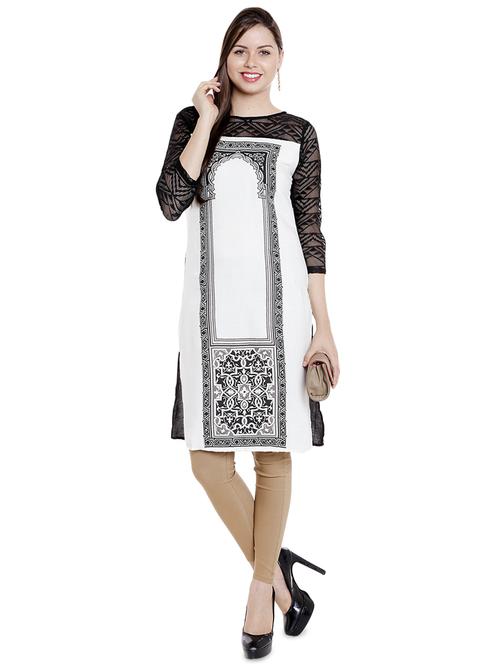 printed straight kurta - 16005688 - Standard Image - 1