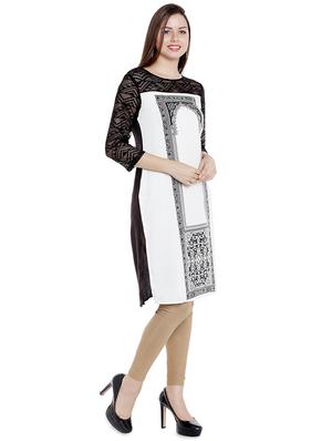 printed straight kurta - 16005688 - Standard Image - 2