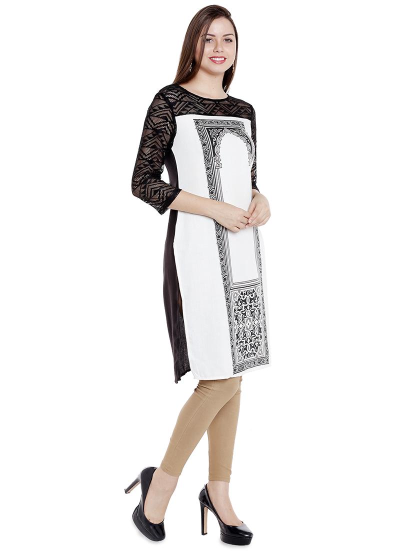 printed straight kurta - 16005688 - Zoom Image - 2