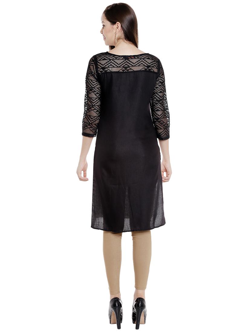 printed straight kurta - 16005688 - Zoom Image - 3