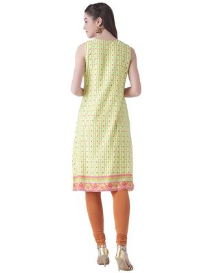 a-line printed kurta - 16005693 - Standard Image - 3