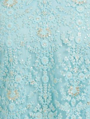 embroidered mesh v-neck top - 16005770 - Standard Image - 5