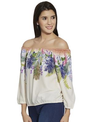 off shoulder tropical top - 16005779 - Standard Image - 2