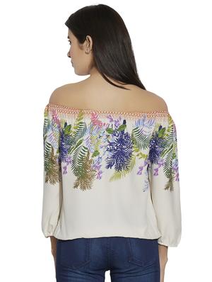 off shoulder tropical top - 16005779 - Standard Image - 3