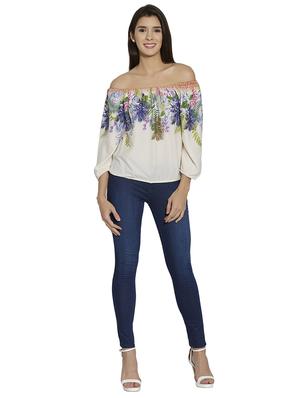 off shoulder tropical top - 16005779 - Standard Image - 4