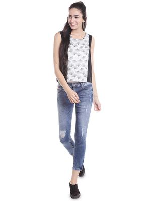 color block floral top - 16005812 - Standard Image - 4