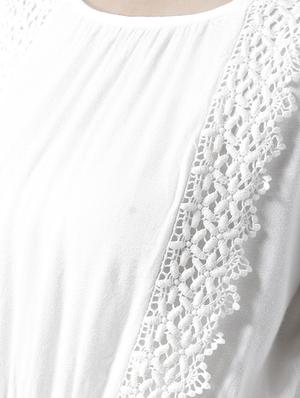 lace insert gathered waist top - 16005816 - Standard Image - 5