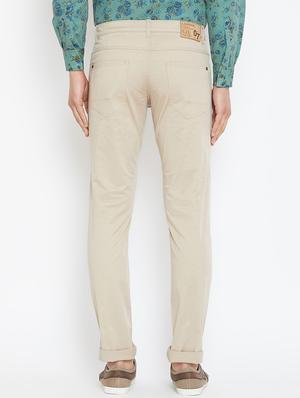 beige cotton blend chinos - 16005908 - Standard Image - 3