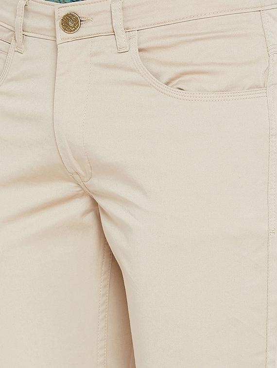 beige cotton blend chinos - 16005908 - Zoom Image - 5