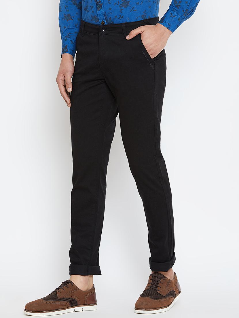black cotton blend chinos - 16005909 - Zoom Image - 2