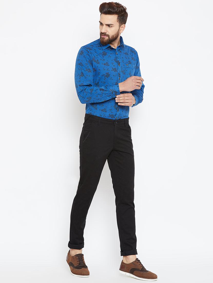 black cotton blend chinos - 16005909 - Zoom Image - 4
