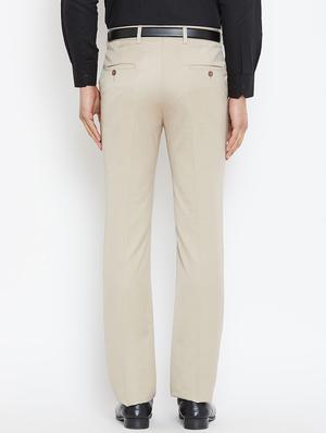 beige polyester flat front formal trouser - 16005913 - Standard Image - 3
