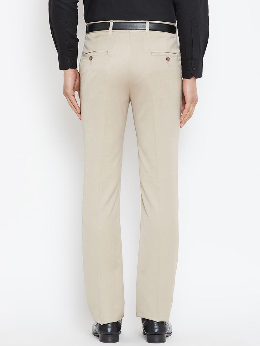 beige polyester flat front formal trouser - 16005913 - Zoom Image - 3
