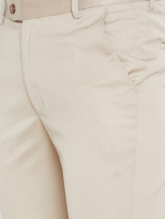 beige polyester flat front formal trouser - 16005913 - Zoom Image - 5